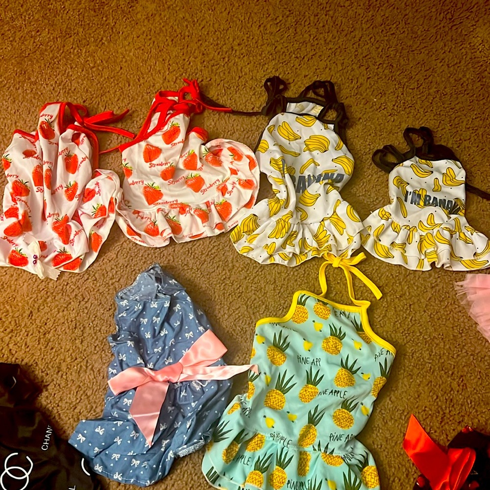 Cute summer doggy dresses Sz S and L $12 per dress